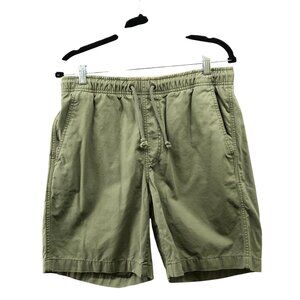 L.L. Bean Classic Fit Pull On Chino Shorts Mens M Olive Green 7'' Drawstring